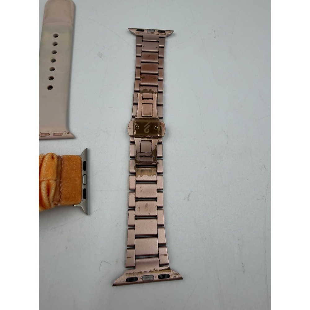 Lot Of Apple Watch Bands, Variety, Rose Gold Steel, Scrunchie, & Plastic & LINKS - Picture 4 of 13